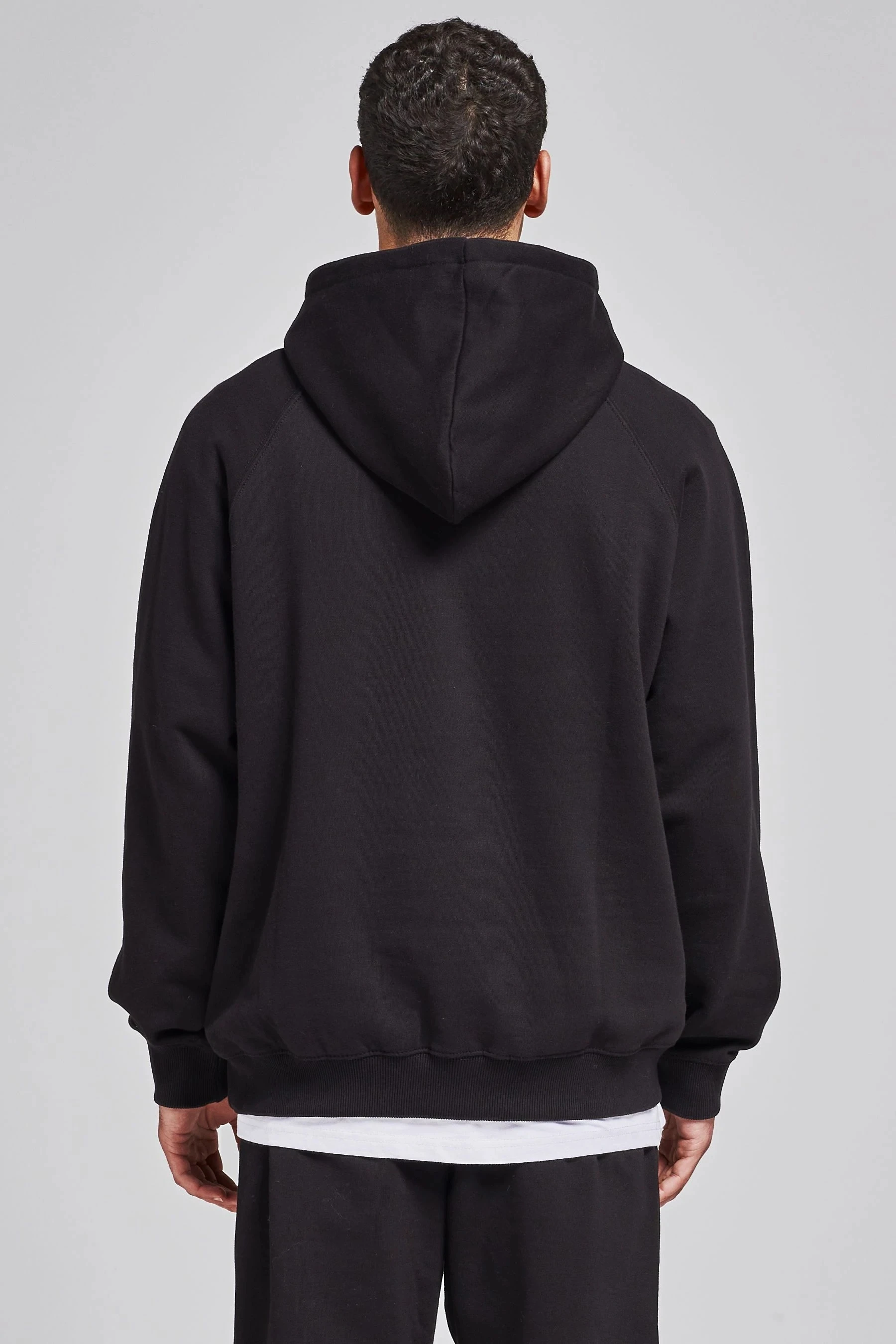 Popular Streetwear Fleece Heavy Hoodie Custom Logo No String Unisex Chenille Patch Quarter Zip Jumper