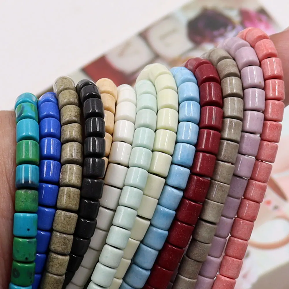 4x4MM cylinder shaped Anion oxide blue beaded strings gemstone beads natural for diy