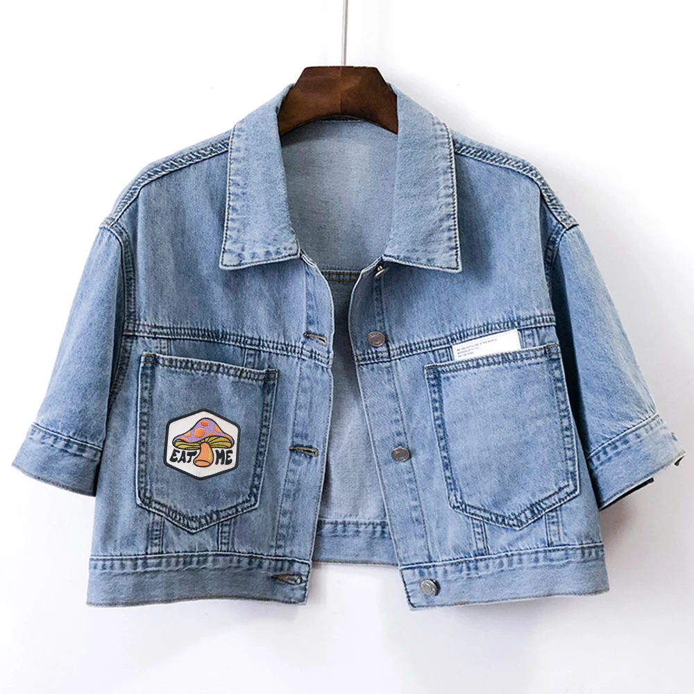 Wild Nature Design Mushroom Bear Logo Iron on Patches Custom Your Own Patches Custom Embroidery for Clothing
