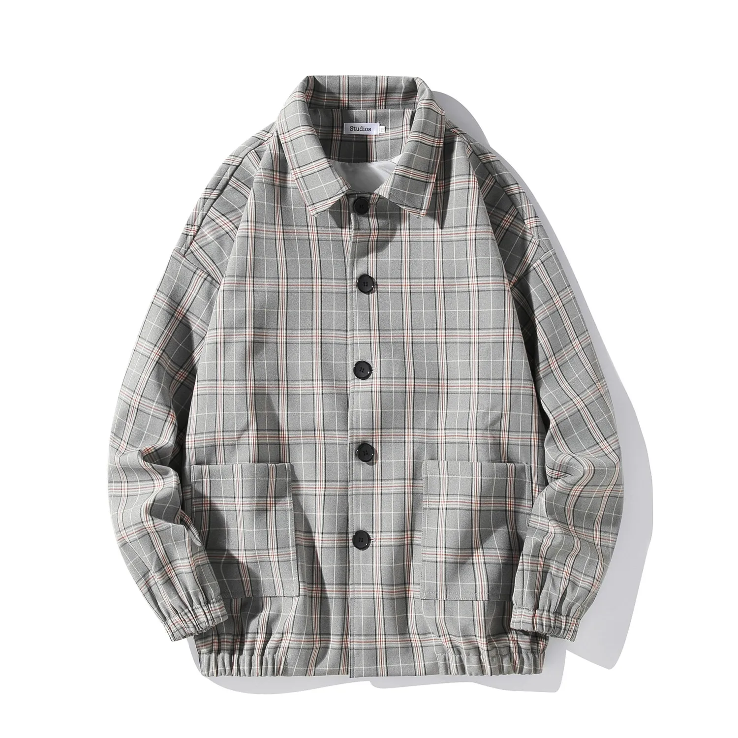 Plaid Jackets Men Winter Thick Basic Loose Korean Retro Streetwear Outwear Stitching Hat Mens Patchwork Simple Daily Jacket New