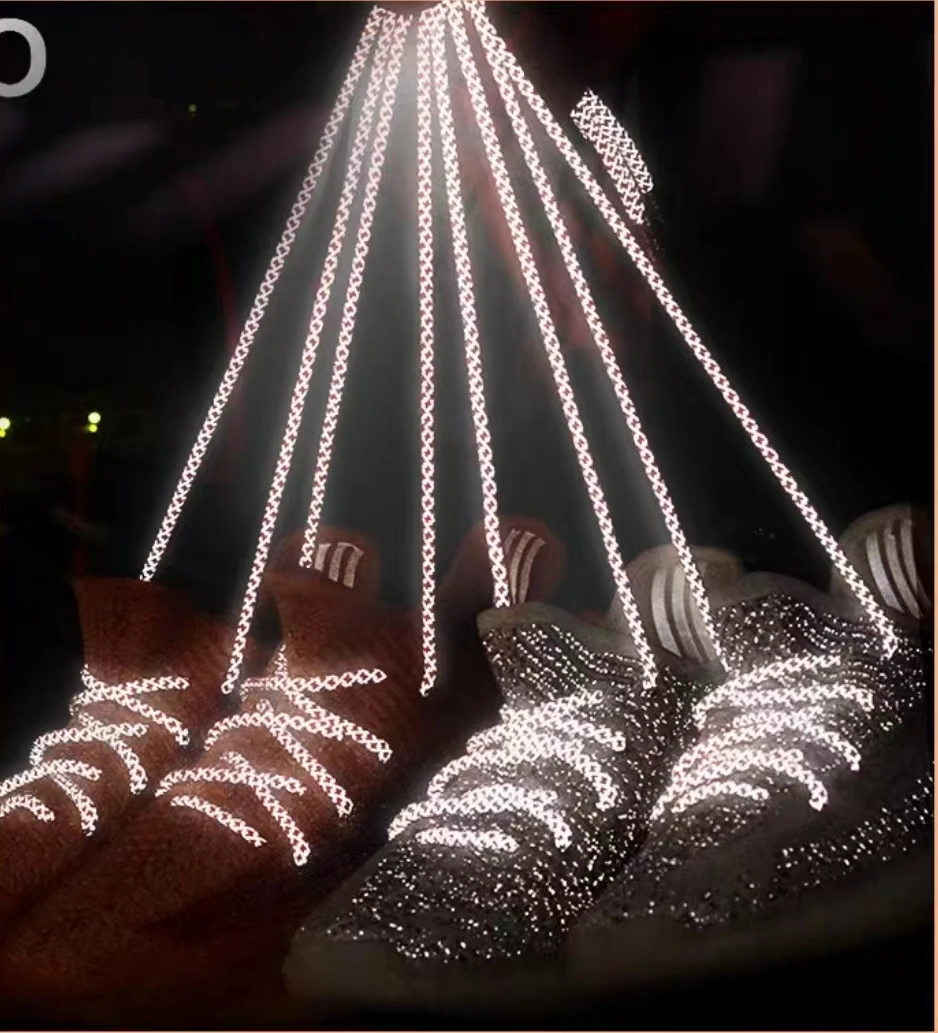 2024 New fashion reflective shoelaces for sport shoes customized design shoelaces for sneaker reflective material