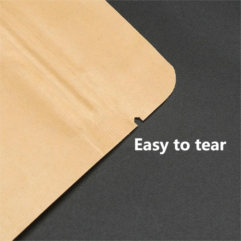 Kraft Paper Bags Food Ziplock Bag Candy Tea Nut Moisture Proof Pouch Diy Handmade Cookies Packing Bag Baking Supplies