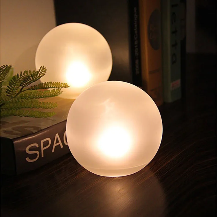 Fashionable European simple white frost glass ball electronic wax candle holder romantic candle wedding decoration
