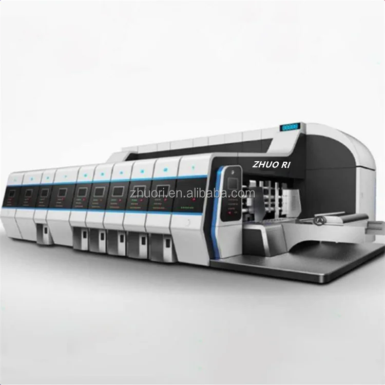 Auto Corrugated Box Manufacturing Machinery  Cardboard Boxes Die Cut Production Line Making Machine with Printing