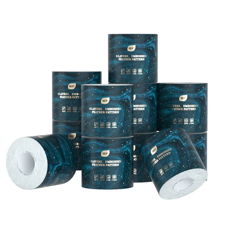 Оптовая продажа изготовленным на заказ логосом ванная комната Core 2 Слойная туалетная бумага рулон бумаги