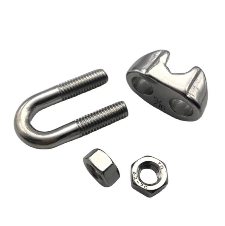 M2-M22 Hardware Rigging Cable Clamps Stainless Steel Wire Rope Clip U Bolt Saddle Clamp