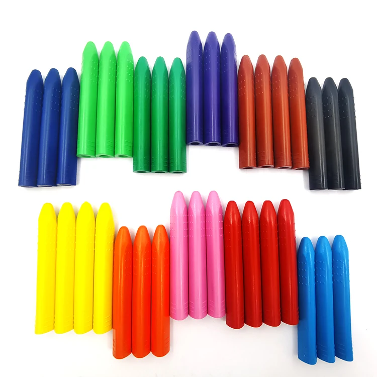 Promotion kids art drawing bright color big triangle plastic crayon