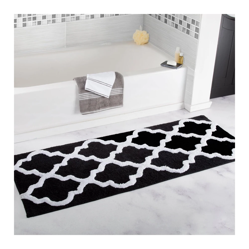 Home 100% Cotton Trellis Bathroom mat  home decor tuft rug bath mats for tub and shower