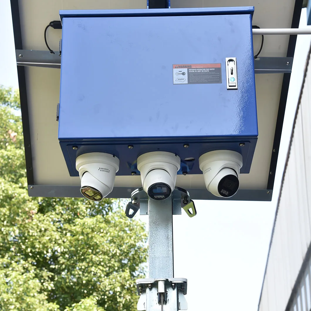 block type solar power street CCTV camera surveillance tower