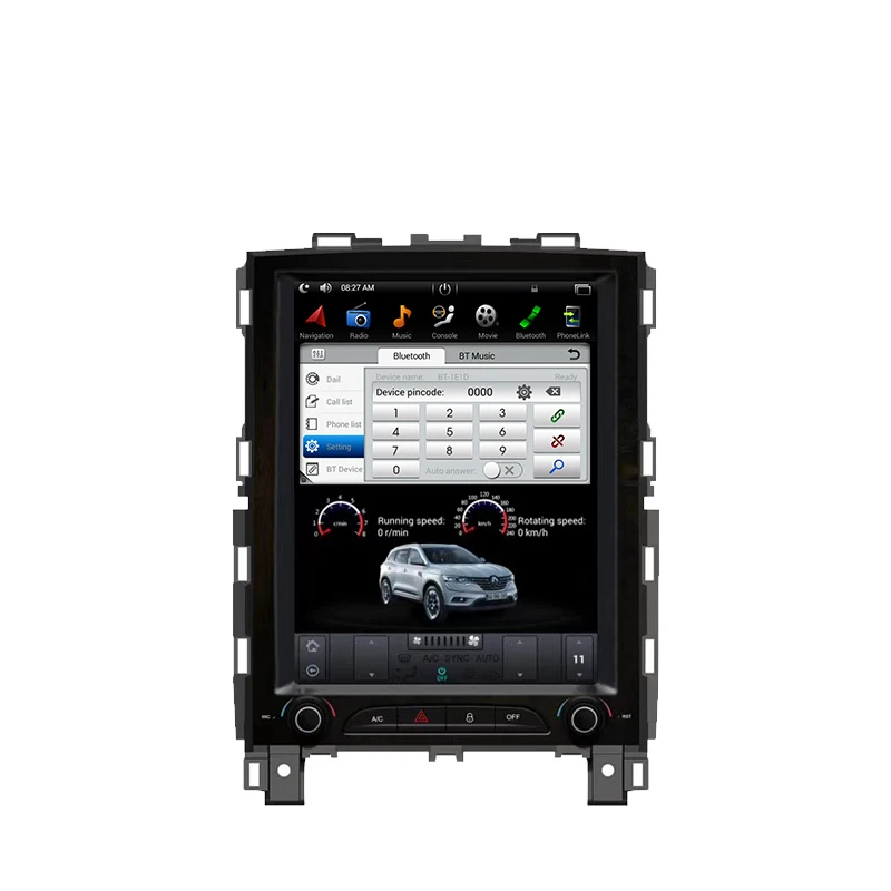 12.1 inch Tesla Vertical Screen Android Car Radio  For Renault Koleos 2016 Megane 4 2017 Dvd Player Stereo