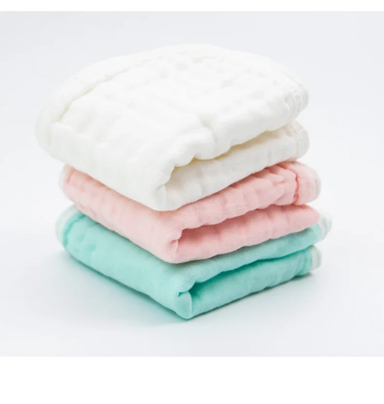 High Quality Custom 6 Lays Baby Burp Cloths Comfortable Plain Muslin Cotton Organic Muslin Burp Cloths For Baby 100% Cotton