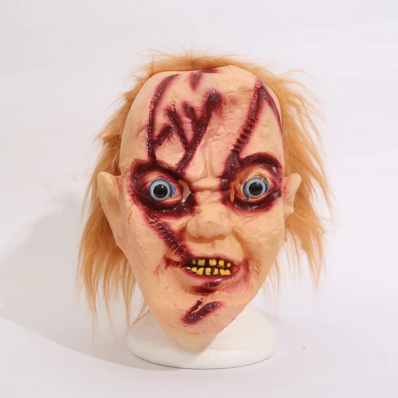 Halloween grimace mask ghost baby chucky  mask whole person demon hood man