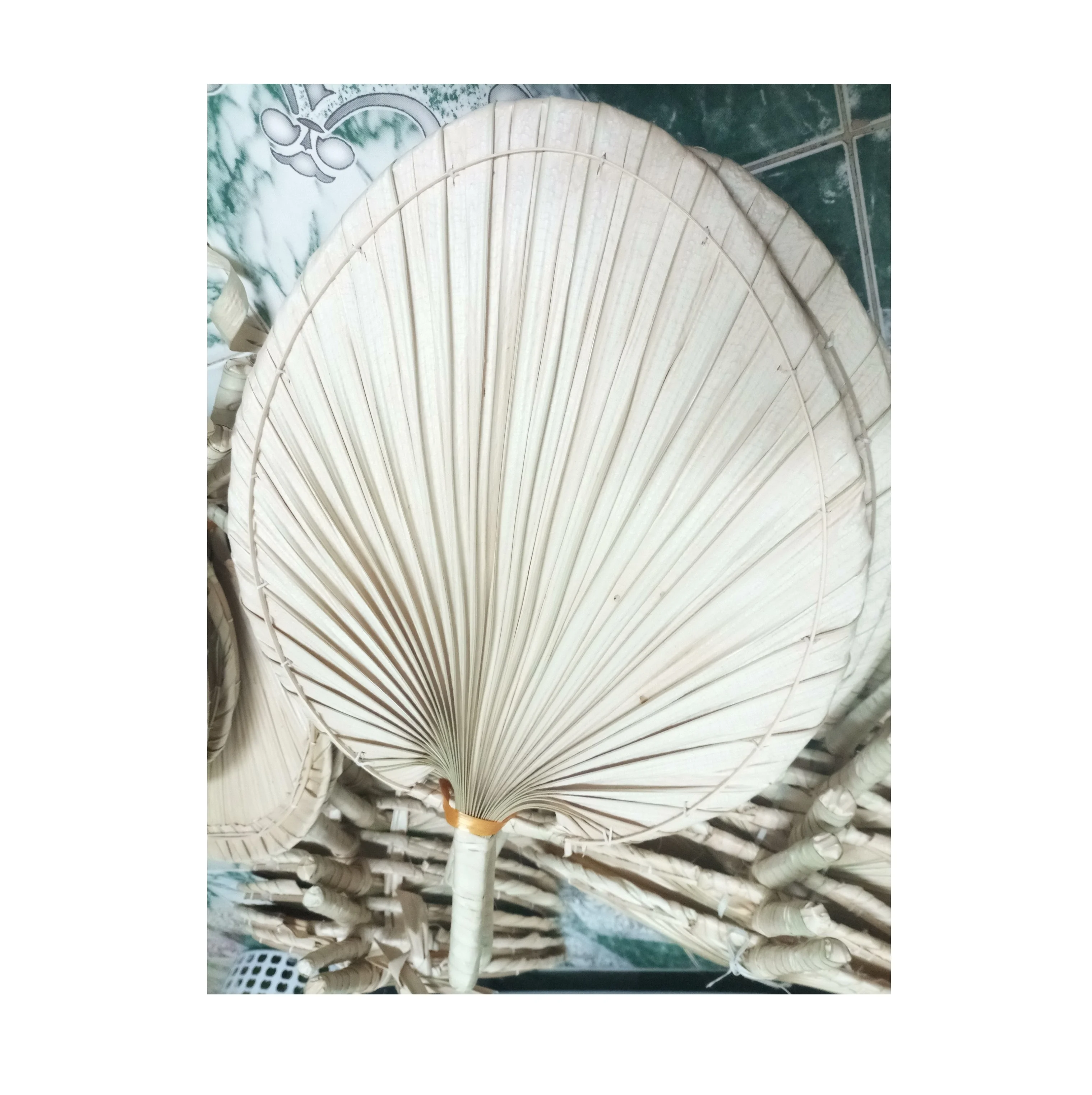 New design Hand woven Straw Cane Rattan Raffia Fan - Straw wedding Fan
