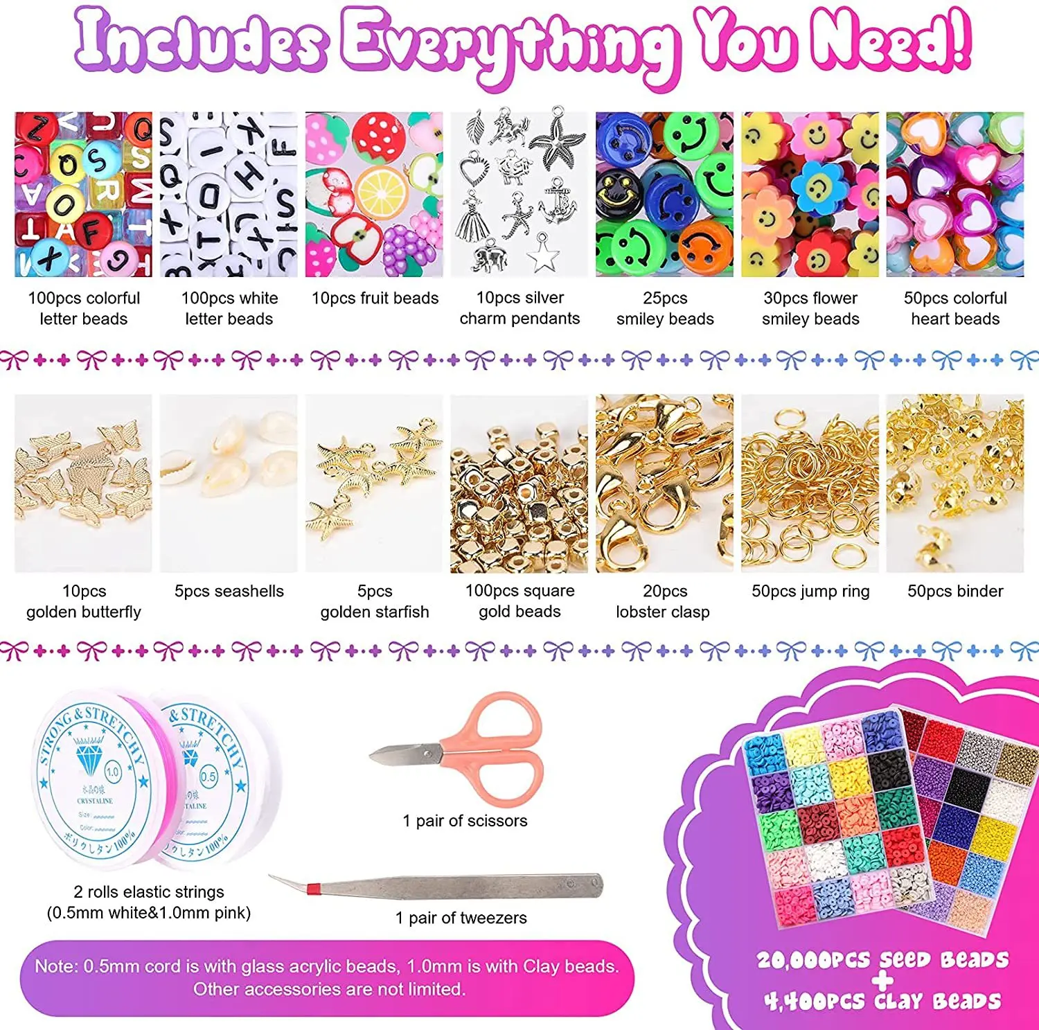 Alphabet Beads DIY Bracelet Making Kits Polymer Clay Acrylic Beads Bracelet Making Kit Charm Bracelet Making Clay Beads Kit