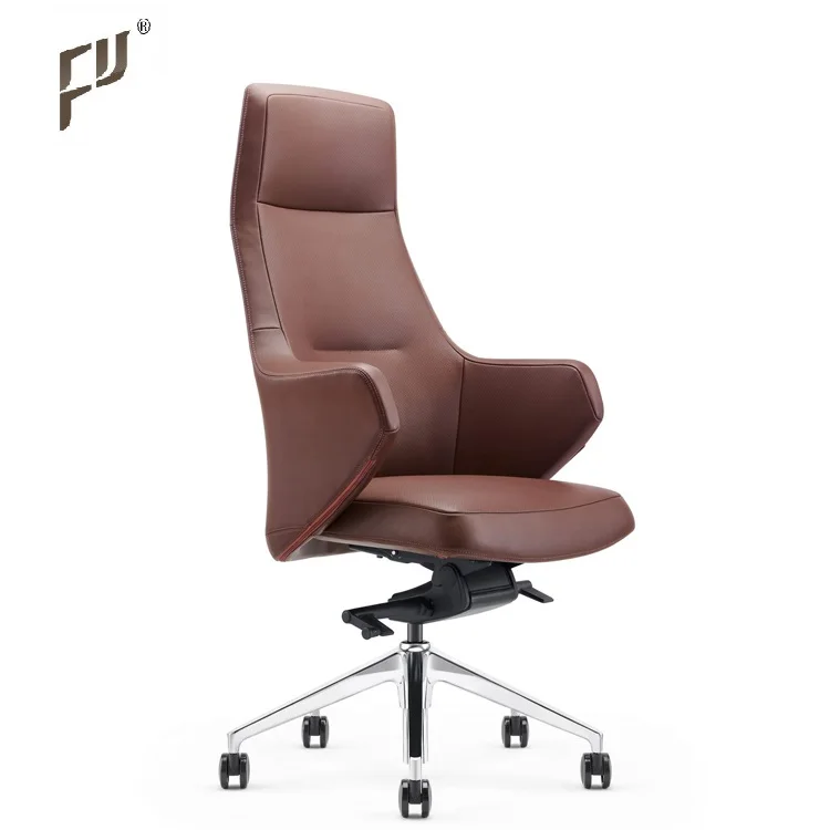 FURICCO Luxury Confortable Genuine Leather Boss Chair Ergonomic Swivel Executive Office Chair