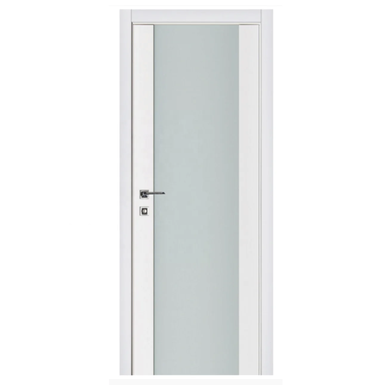 White PVC laminate luxury simple design solid wooden washroom triple layers of glass door designs