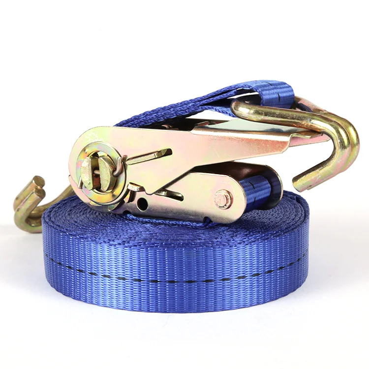 Manufacturers Direct Wholesale 1.5-inch 38mm 3000lbs Ratchet Tie Down Ratchet Strap with Double J Hook for Cargo Lashing