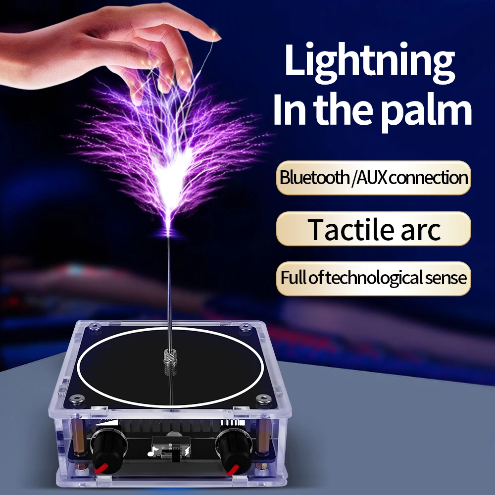 642 Music Tesla Coil Music Box Artificial Lightning Touchable Audio Input Bluetooth Scientific Experiment  European Regulations