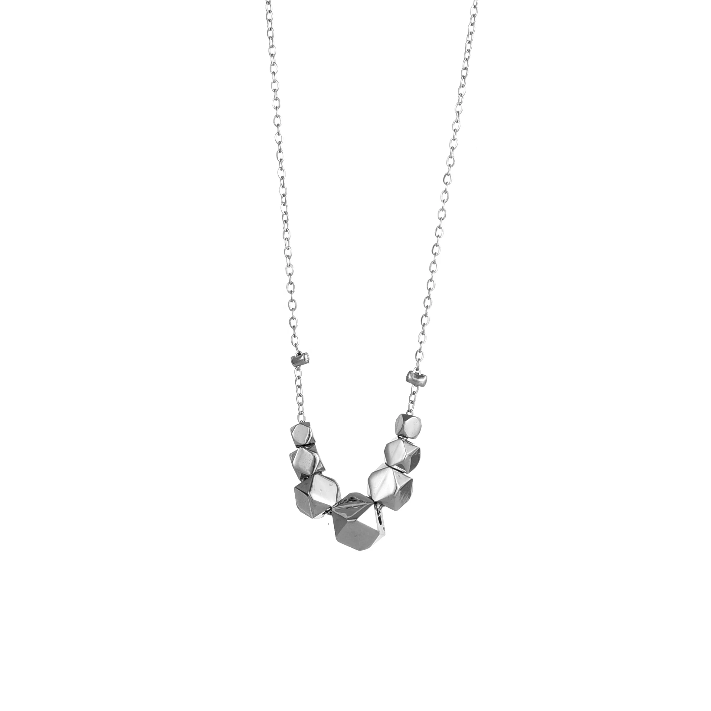 Yiwu Aceon Velle Stainless Steel Carved Faced Slider Spacer DIY Handmade Unique Multi Geometric Bead Necklace