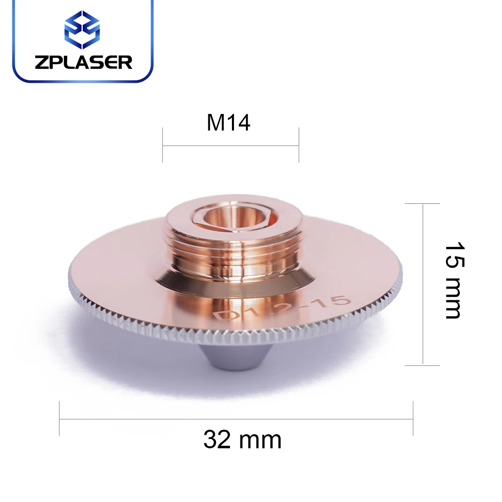 ZPLASER D32-B-15-D Double Layer Diameter 32 Metric 14 Height 15  Caliber 1.5 2.0 3.0 4.0 6 M14 Hat Laser Nozzles