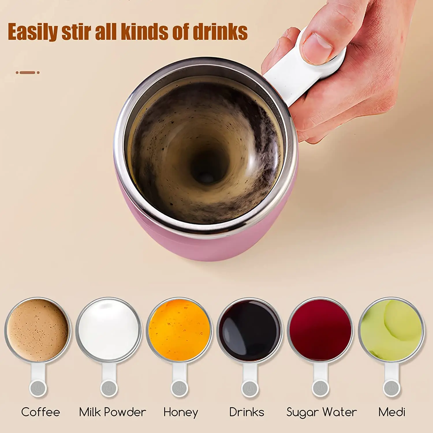 2024 New Arrivals Self Stirring Mug Auto Mixing Coffee Cup Magnetic Stirring Coffee Cup