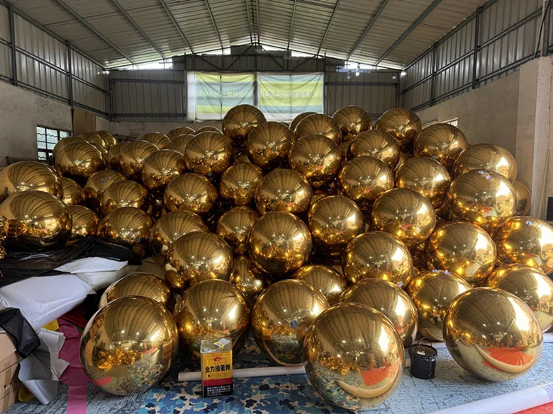 Wholesale PVC Inflatable Shiny Mirror Ball Giant Rainbow Balloon Model Event Hanging Decoration Air Balls for Party