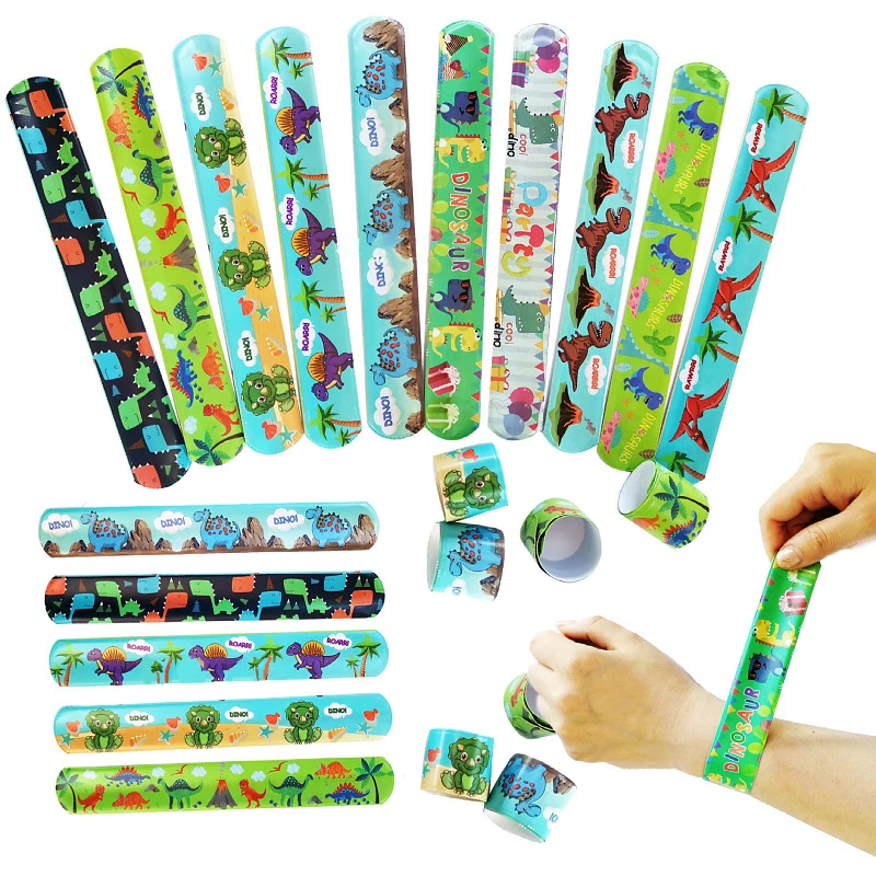 Dinosaur Party Birthday Dinosaur Slap Bracelets Snap Bands For Kids Party 1st Boy Roar Birthday Party Favor Dinosaur Gift