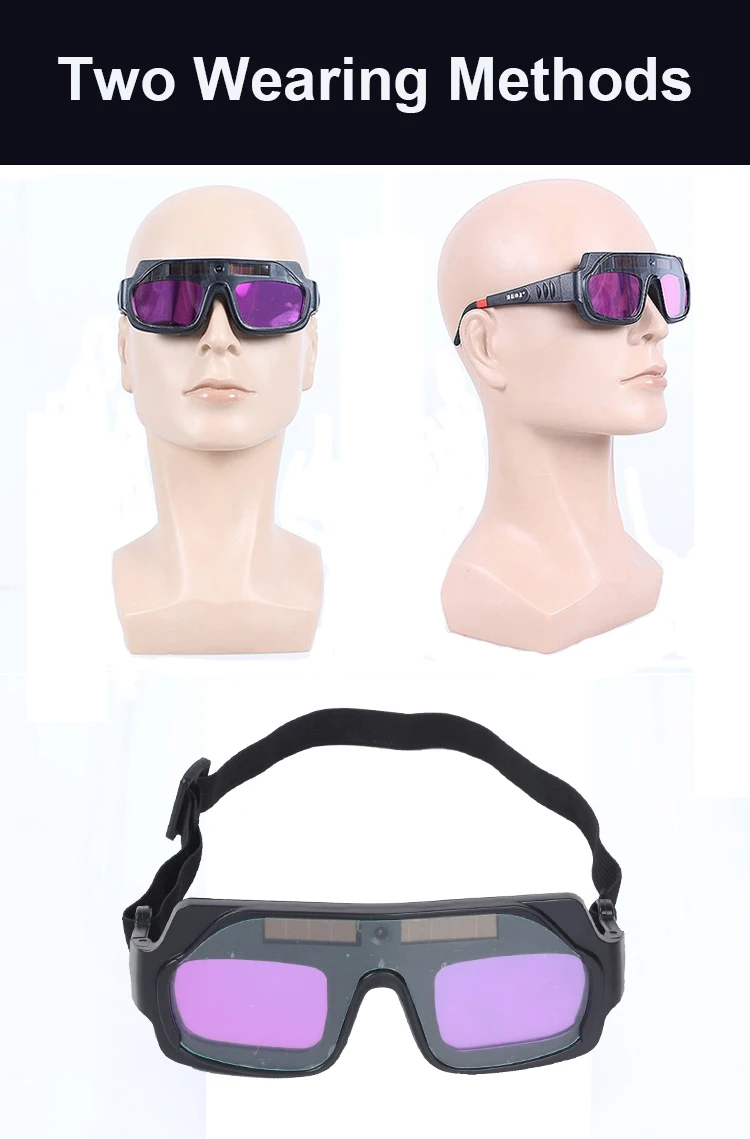 INWELT Safety Eye Protection Auto Darkening PC Lens Solar Automatic Dimming Welding Glasses Goggles