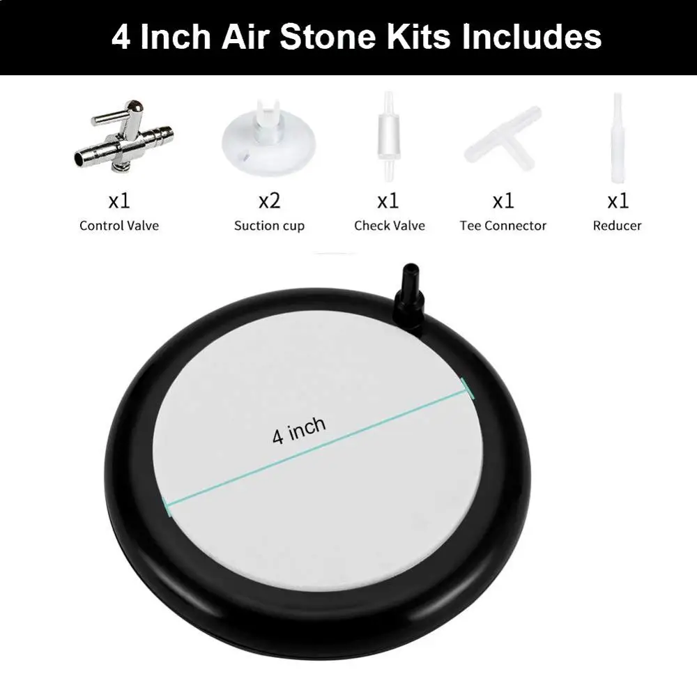 Hygger Aquarium Air Stone Kit with Fish Tank Bubbler, Nano Furnace Flue Round Air Stone Disk Set aquariums equipments