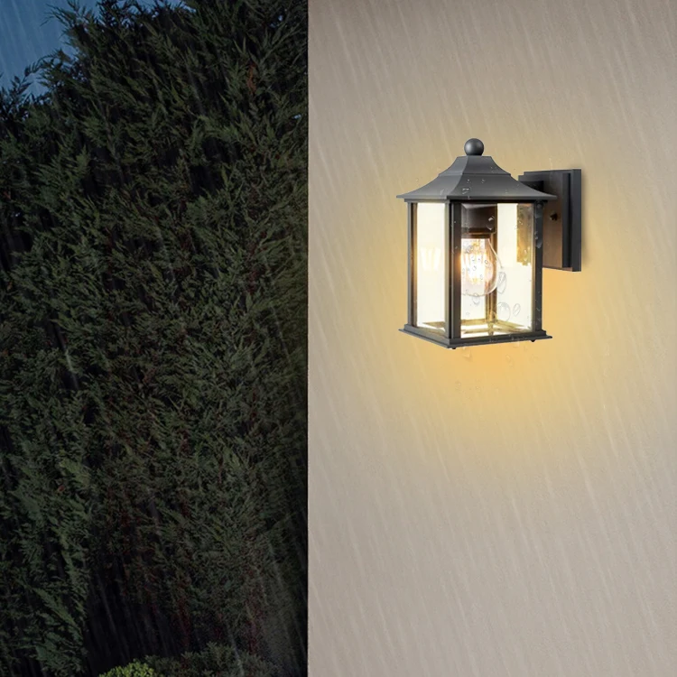 Creative aluminium rectangular waterproof warm lighting outdoor wall light