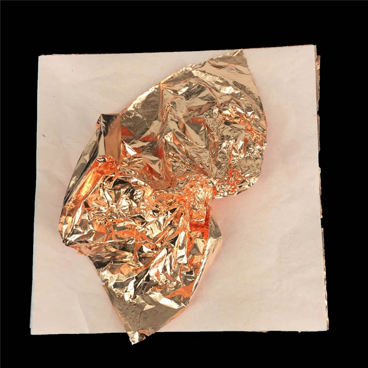 1000 Pcs 14 x 14 cm Gilding Decorating Furniture Art Crafts Painting Red Copper Imitation Gold Leaf Foil Sheets