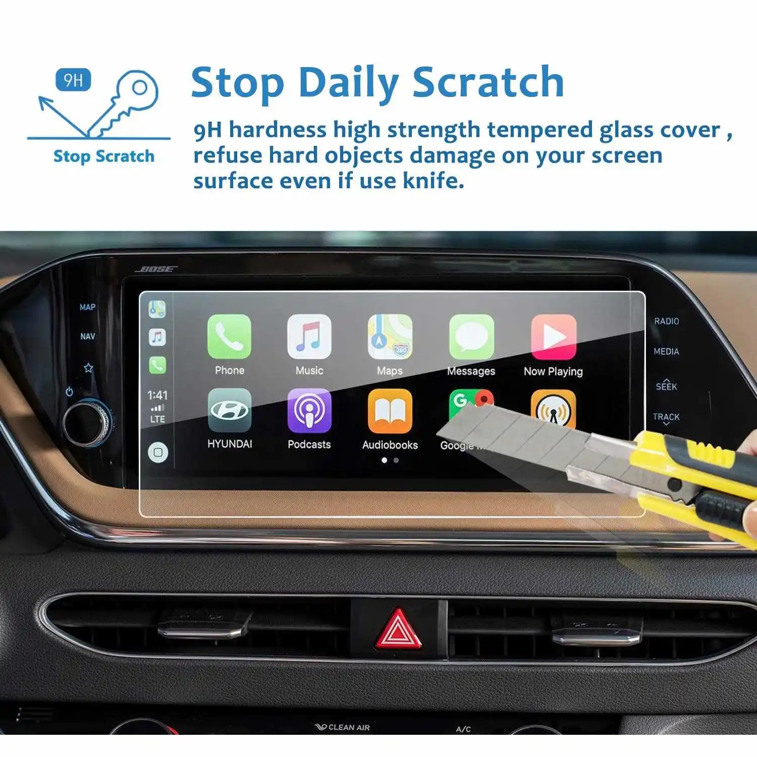 Bestseller Auto Car GPS Navigation Tempered glass touch screen protector film For Sonata DN8 10.25 Inch 2020