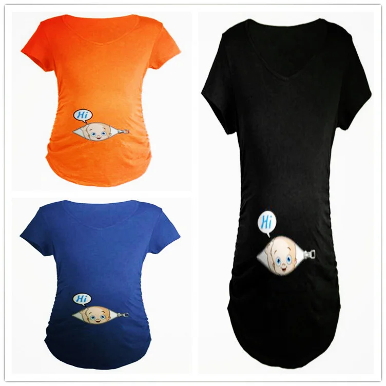 
Hot sell new plus size pregnant dress medium long round neck fashion simple women maternity clothes short sleeve t shirt 