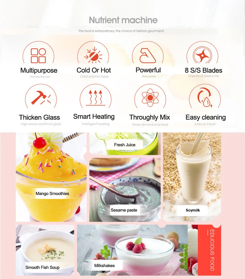 2 in 1 Multifunction blender 1500w smoothie blender high speed power juicer Food Processor