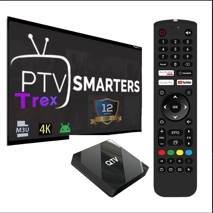 QTV 1Year warranty Stable IPTV BOX Android 10 smart TV player 4K 8K HD BT voice remote free demo Global ATV