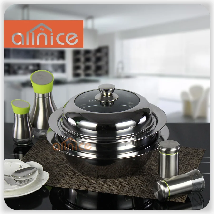 ss201 Glass stainless lid two-ply optima japanese stainless steel food steamer pot