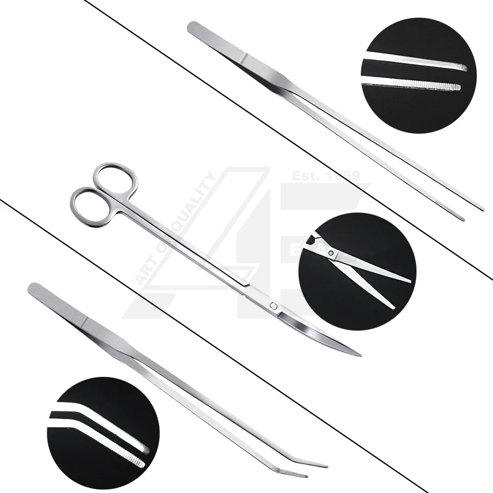 Stainless Steel Aquarium 2024 Tank Aquatic Plant Tweezers Scissor Spatula Tool Set Aquariums & Fish Starter Kit HOT SELLING