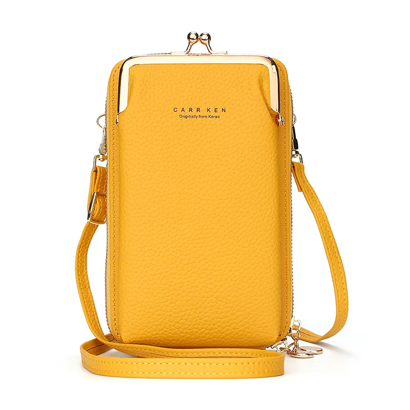 RU Fashion Long Shoulder Bag Multi Cardholder Layer Messenger Phone Pu Lock Zipper Women Wallet