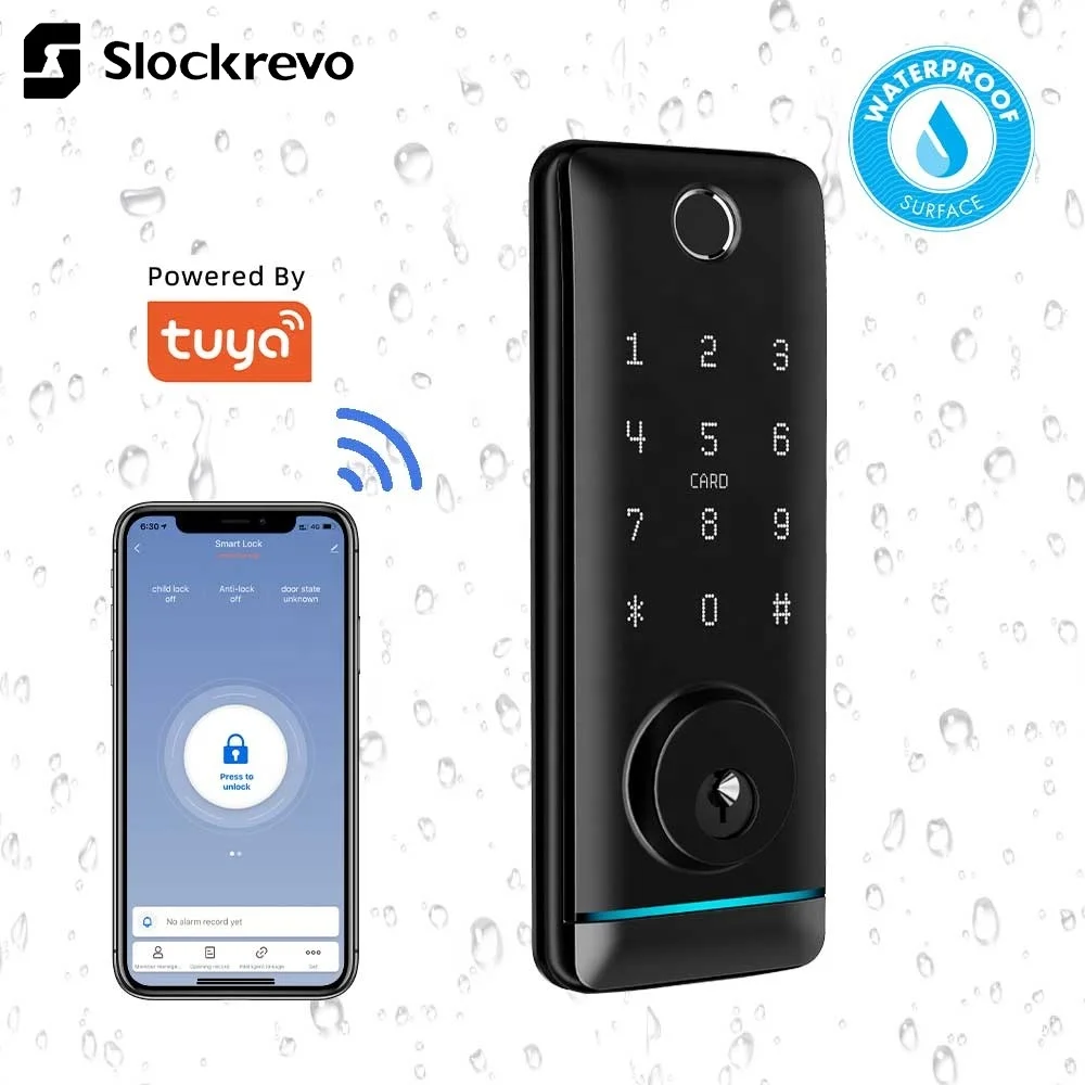 Keyless Entry Fingerprint Password RFID Card Key Lock App Digital Finger Electronic Smart Home Door Lock with TTLock