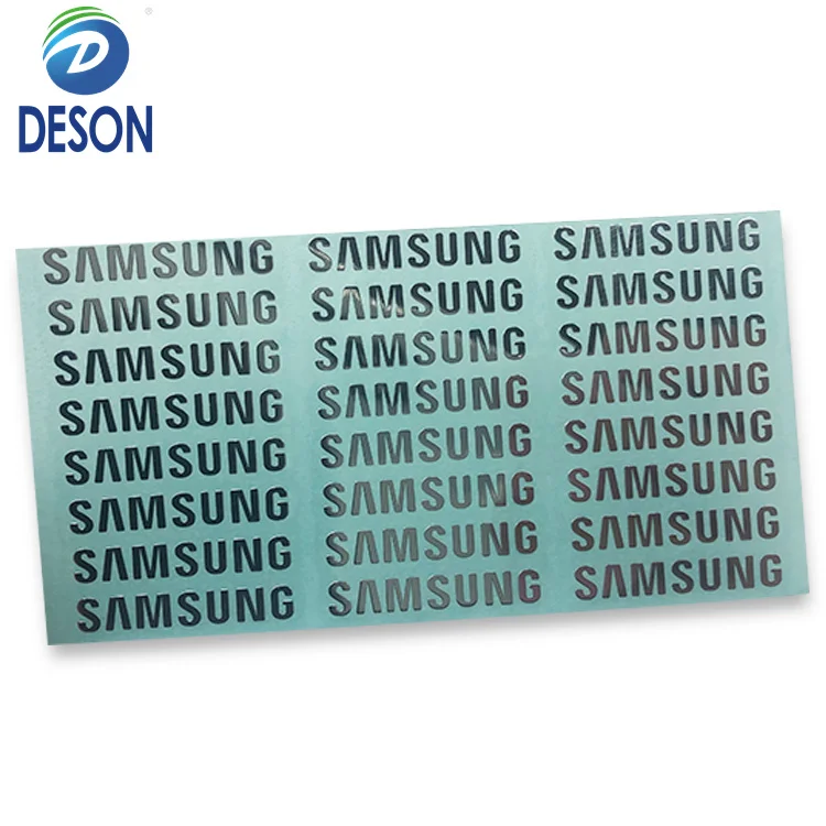 Deson Stainless etched label stamping metal gloss mirror plate hardware name plate cosmetic bottle sticker