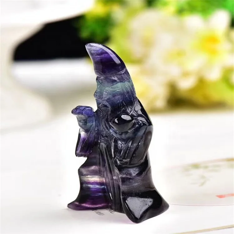 Robin Crystal wholesale semi precious stone carving crystal witch for reiki chakra