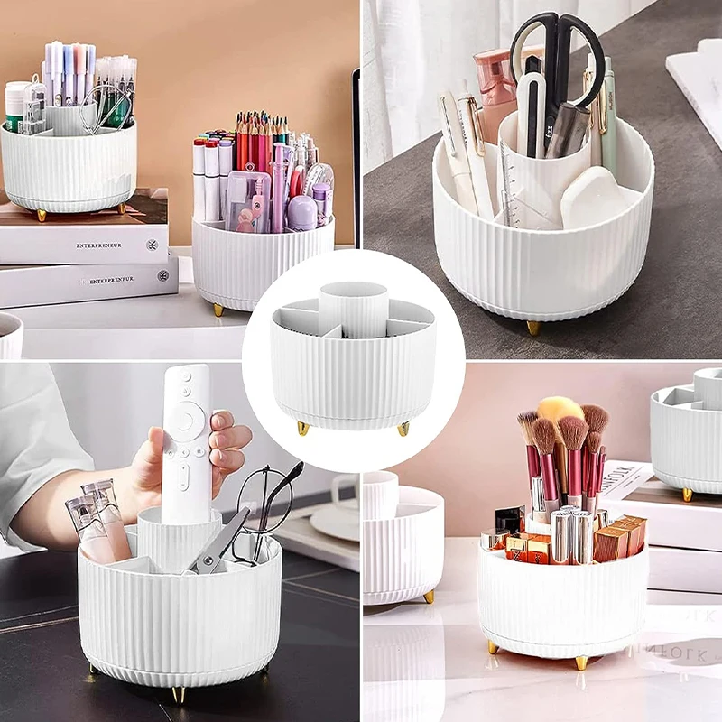 360 degree rotating beauty organizer makeup brush organizer stationery organizer for save space