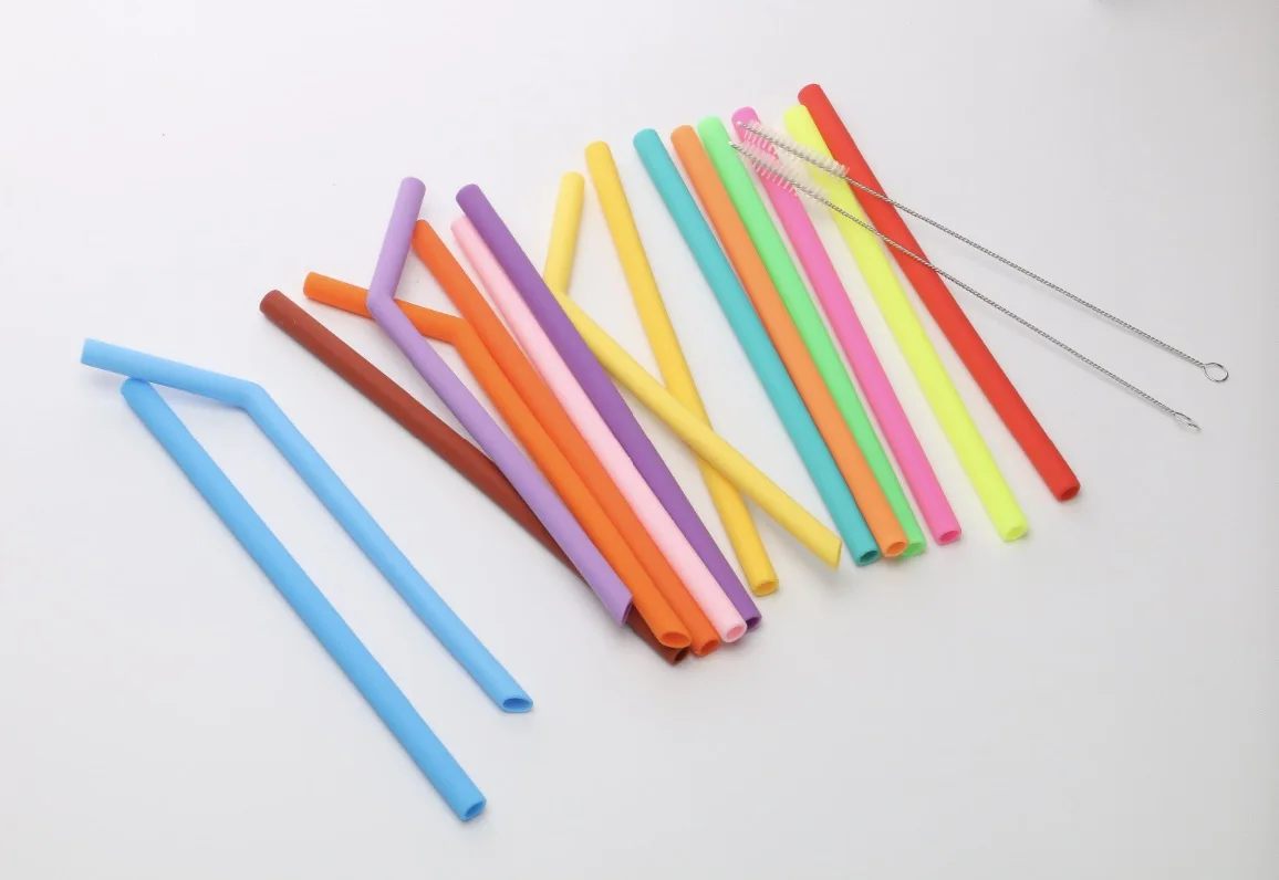 Hot Sell Wholesale Eco Foldable Silicone Straw Collapsible Silicone Drinking Reusable Straws