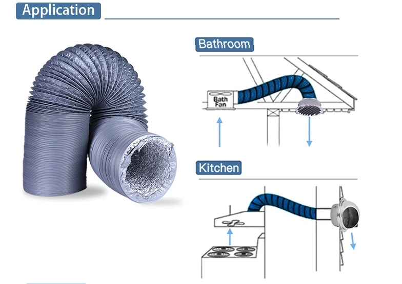 Длинный глушитель для труб, гибкий шланг для труб, шумоподавитель, глушитель для встроенного вентилятора для труб (4 дюйма, белый)