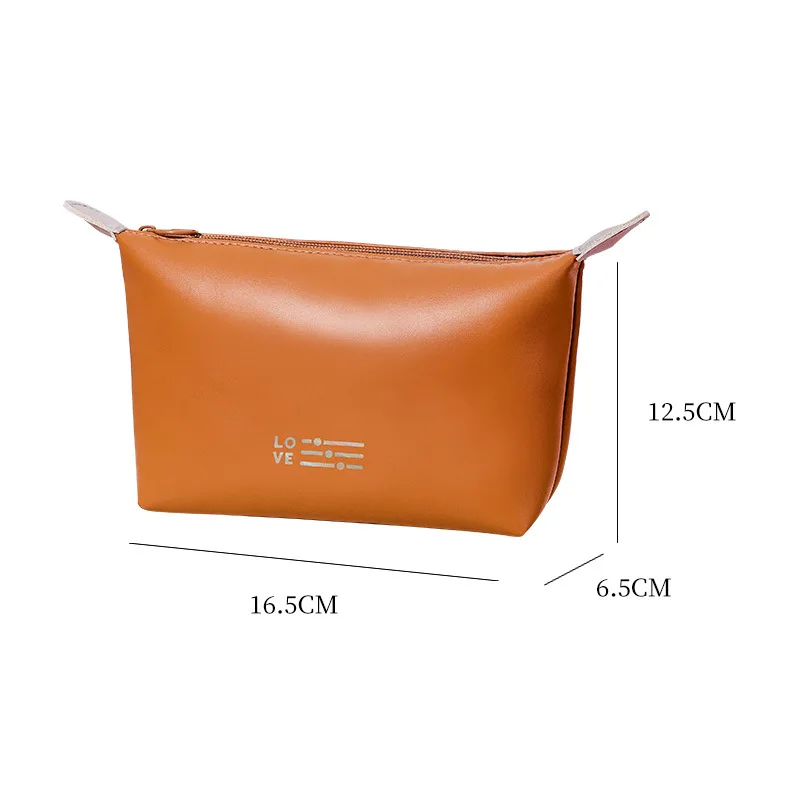 New fashion Candy-colored dumpling bag waterproof PU cosmetic bag convenient hand storage bag .