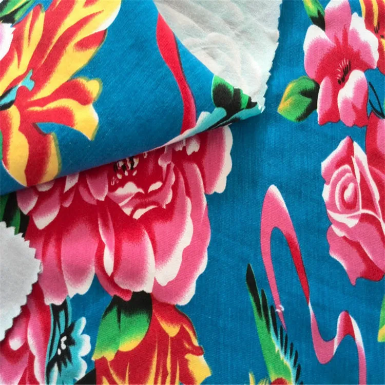220gsm Cotton Custom Printed Fabric Digital Print Cotton Spandex Fabric