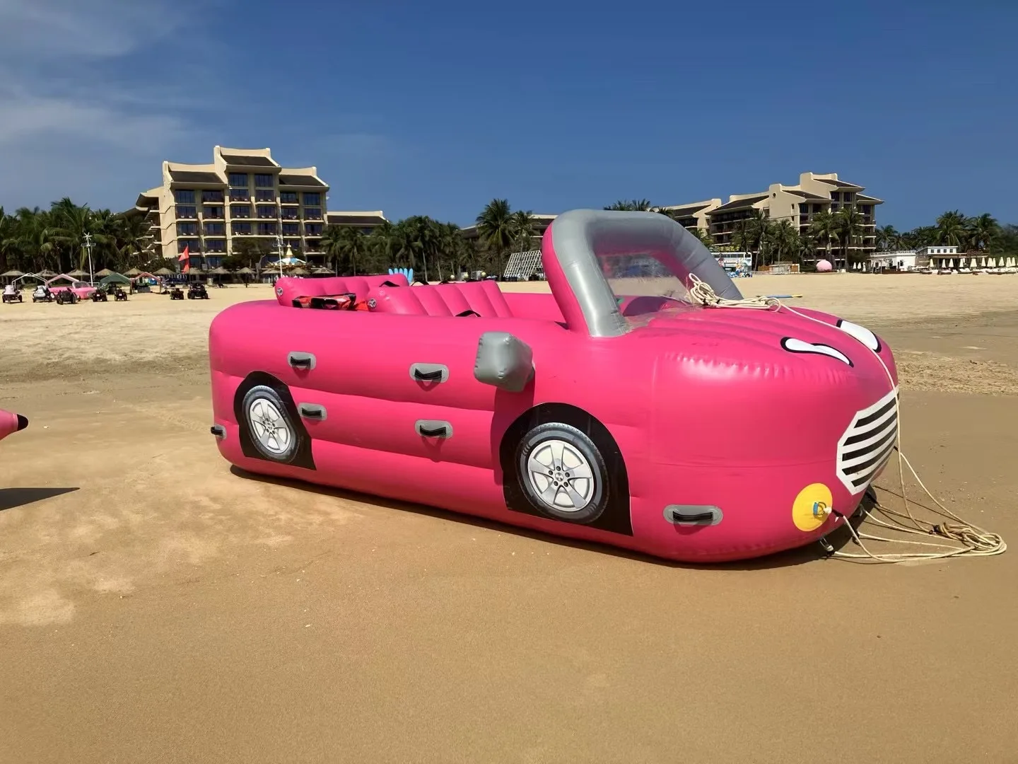 Fast Furious 4.8x2.4x1.6 Meter Inflatable Car Boat Popular Design Automobile Water Ride-ons for Sea Adventures and Towable Cars