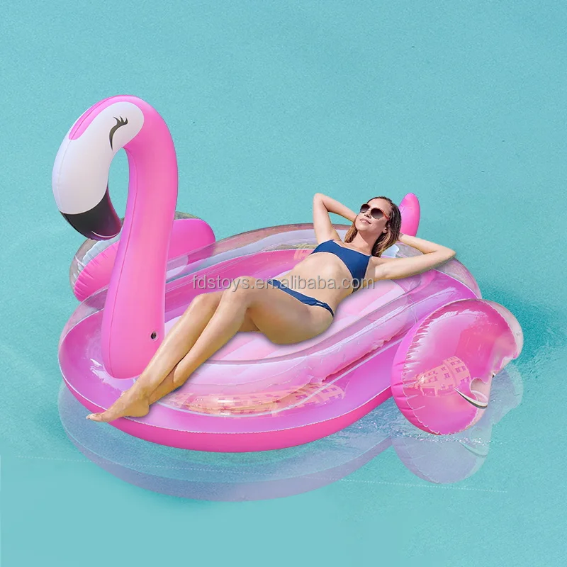 New Light-up Inflatable Pool Float Chair with Remote Control, Solar Powered Flamingo Pool Float