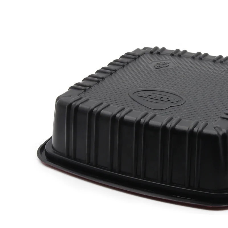 Hot selling BPA free PP Take Out microwavable Disposable plastic Black Red Meal Prep Bento Food Container