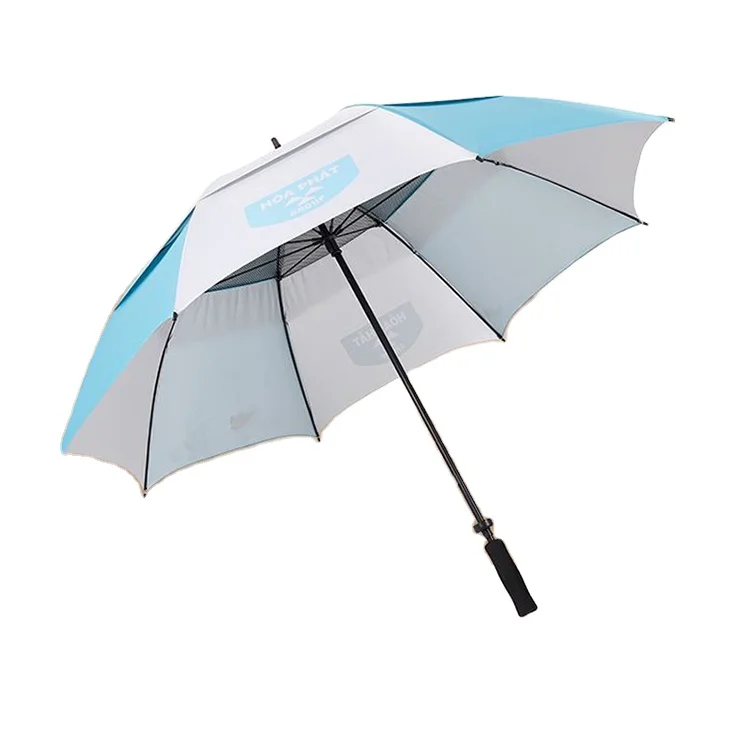New Invention Wholesale Uv Protection Double Two Layers Reverse Manual Blue Frame Couple Umbrella For Print